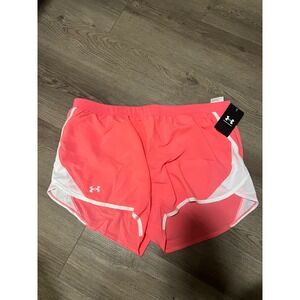 Under Armour Fly By 2.0 Shorts Womens XXL Pink HeatGear Running Athletic 1350196